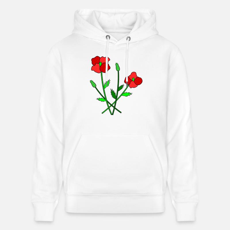 Coquelicots en fleurs - Sweat à capuche bio CRUISER Stanley/Stella Unisexe - blanc