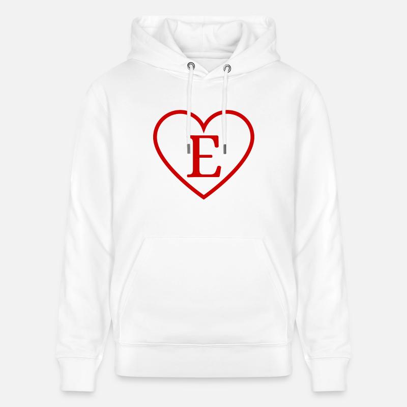 Buchstabe e rotes Herz - Stanley/Stella Unisex Bio-Hoodie CRUISER - Weiß
