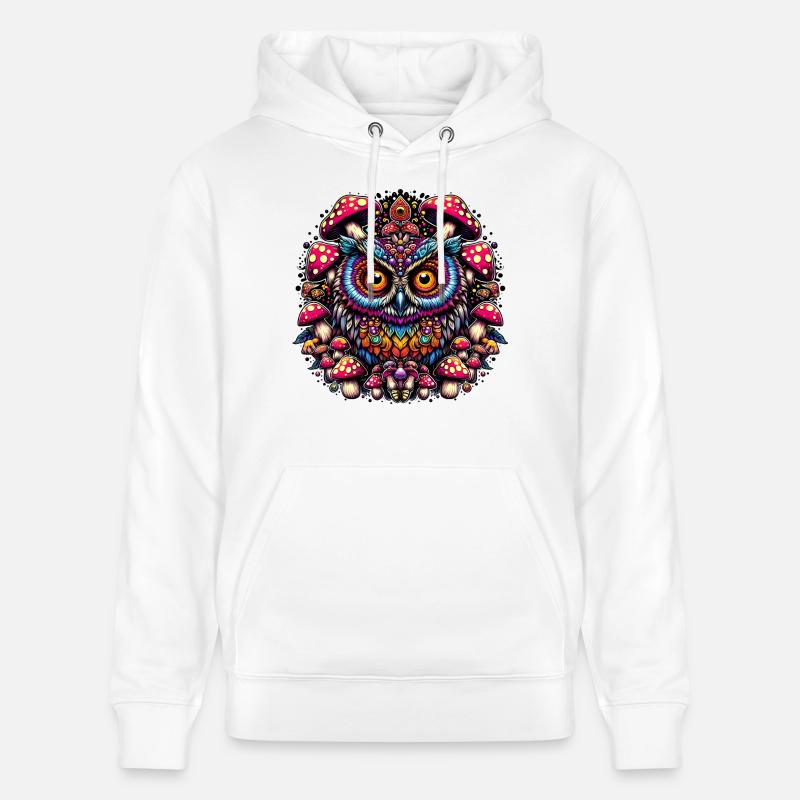 Psychedelische Eule - Stanley/Stella Unisex Bio-Hoodie CRUISER  - Weiß