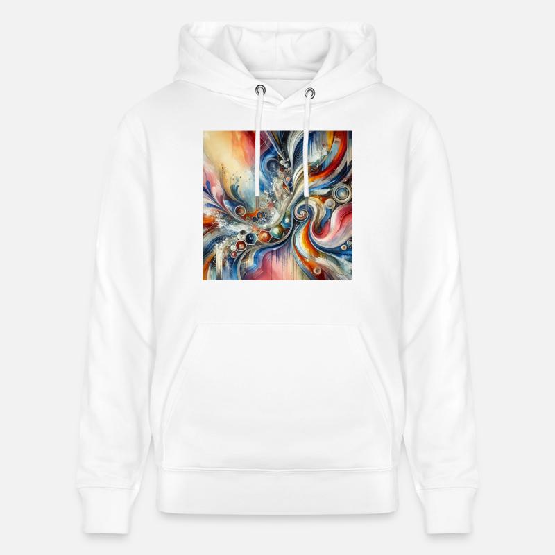Lebendige Echos - Abstraktes Gemälde - Stanley/Stella Unisex Bio-Hoodie CRUISER - Weiß