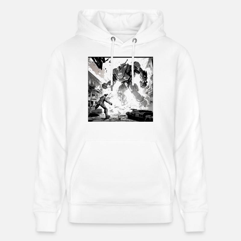 Roboter-Kampf-Comic - Stanley/Stella Unisex Bio-Hoodie CRUISER  - Weiß