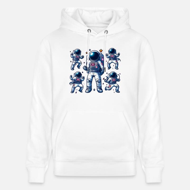 Voyage Spatial - Astroanut Lune Planet - Sweat à capuche bio CRUISER Stanley/Stella Unisexe - blanc