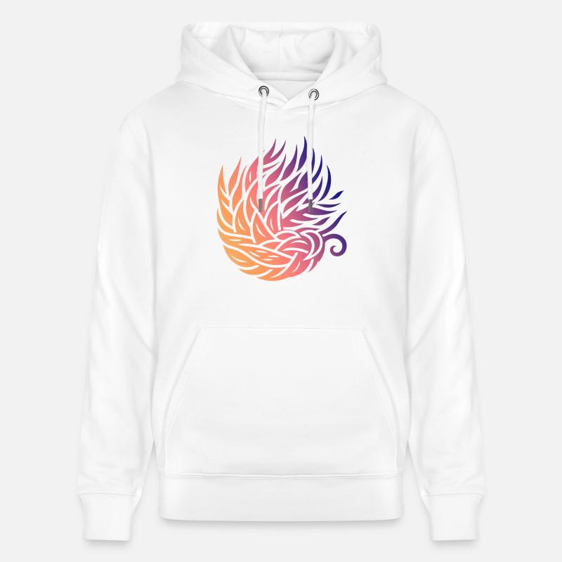 Tourbillon de feuilles abstrait - Sweat à capuche bio CRUISER Stanley/Stella Unisexe - blanc