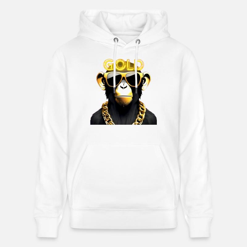 Singe d’or - Sweat à capuche bio CRUISER Stanley/Stella Unisexe - blanc