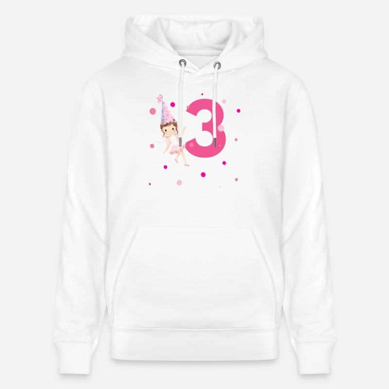 3e anniversaire fée rose - Sweat à capuche bio CRUISER Stanley/Stella Unisexe - blanc