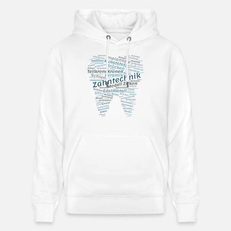 Technologie dentaire Wordcloud blue - Sweat à capuche bio CRUISER Stanley/Stella Unisexe - blanc