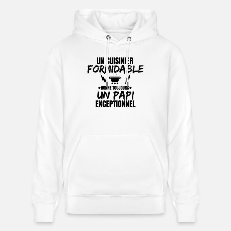 PAPI CUISINIER - Sweat à capuche bio CRUISER Stanley/Stella Unisexe - blanc