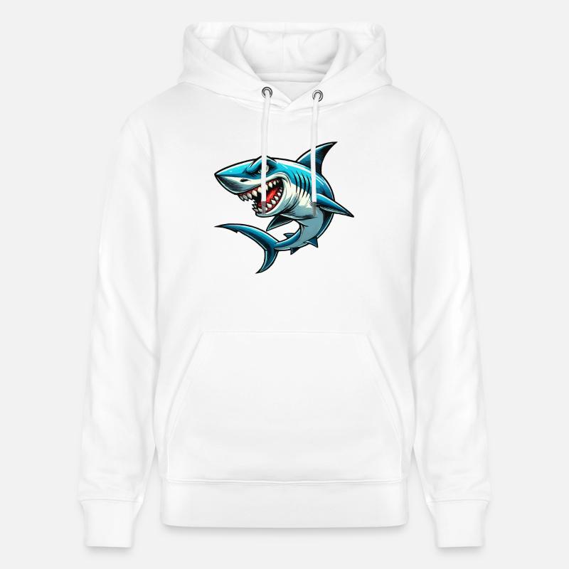 Requin requin - Sweat à capuche bio CRUISER Stanley/Stella Unisexe - blanc