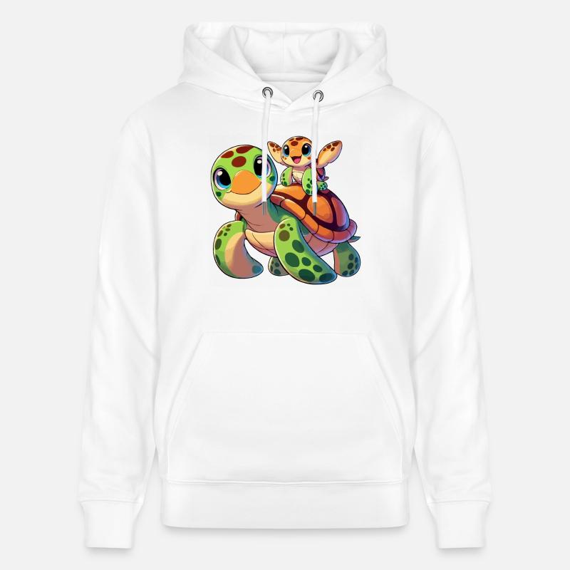 Mère tortue avec enfant - Sweat à capuche bio CRUISER Stanley/Stella Unisexe - blanc
