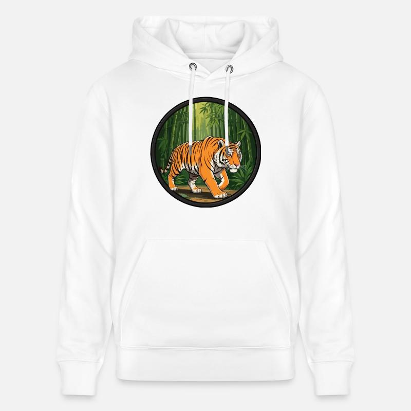 Tigre dans la jungle - Sweat à capuche bio CRUISER Stanley/Stella Unisexe - blanc
