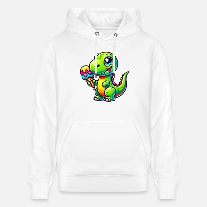 Dino Comic Glace - Sweat à capuche bio CRUISER Stanley/Stella Unisexe - blanc
