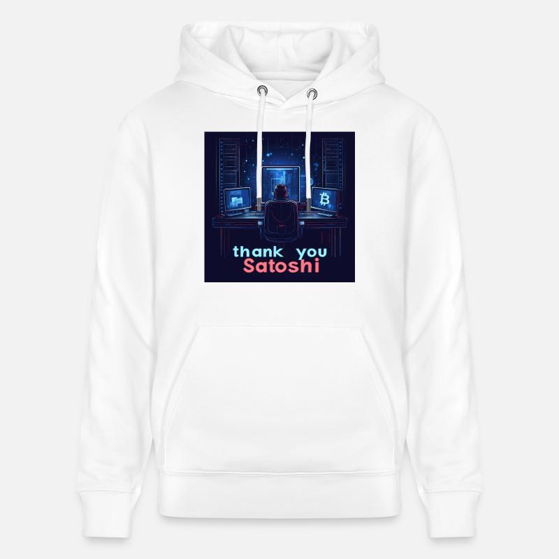 Bitcoin Satoshi - Sweat à capuche bio CRUISER Stanley/Stella Unisexe - blanc