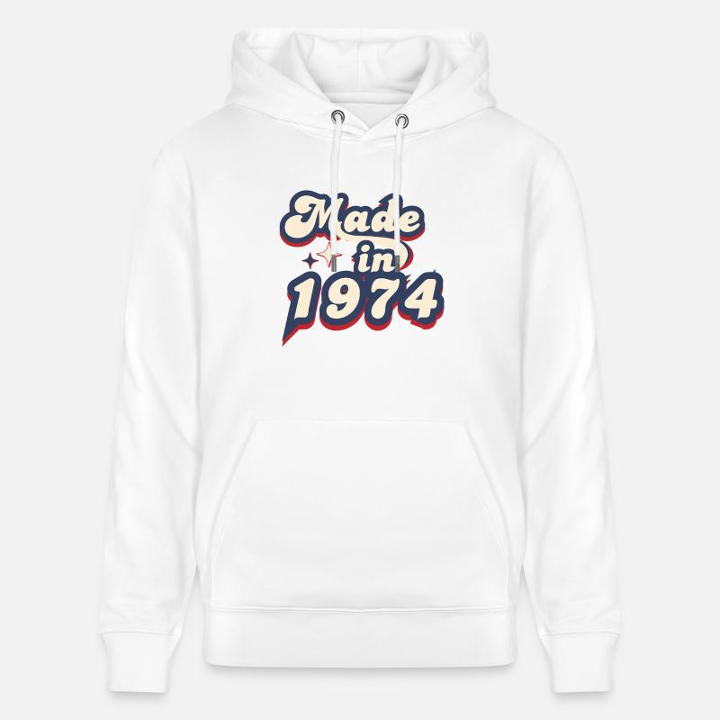 Made in 1974 retro - Sweat à capuche bio CRUISER Stanley/Stella Unisexe - blanc