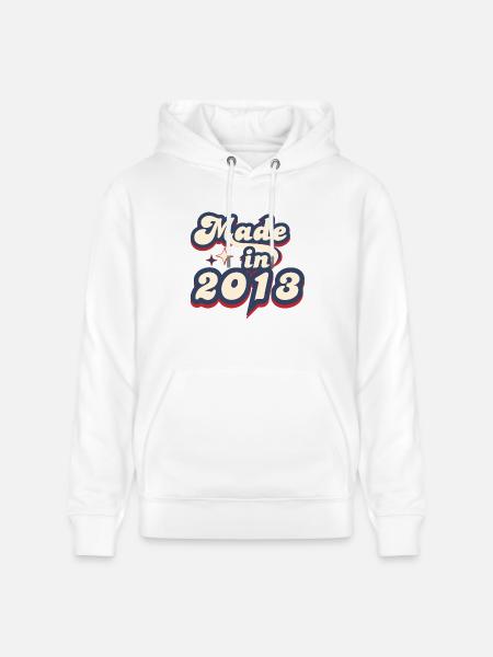 Made in 2013 retro - Stanley/Stella CRUISER Unisex Organic Hoodie - white