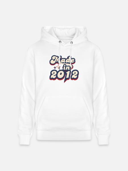 Made in 2012 retro - Stanley/Stella CRUISER Unisex Organic Hoodie - white