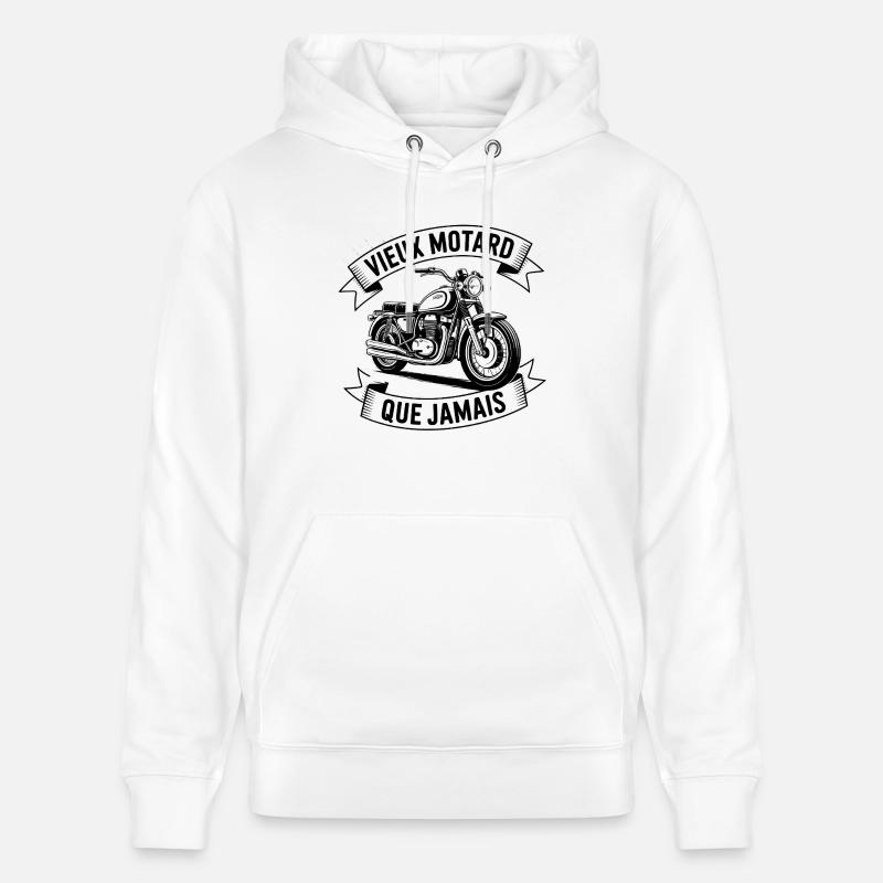 vieux motard que jamais - Sweat à capuche bio CRUISER Stanley/Stella Unisexe - blanc