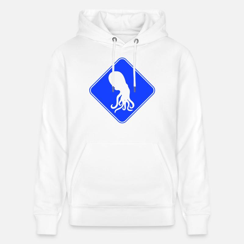 Pieuvre Danger Signe Avertissement Avertissement - Sweat à capuche bio CRUISER Stanley/Stella Unisexe - blanc