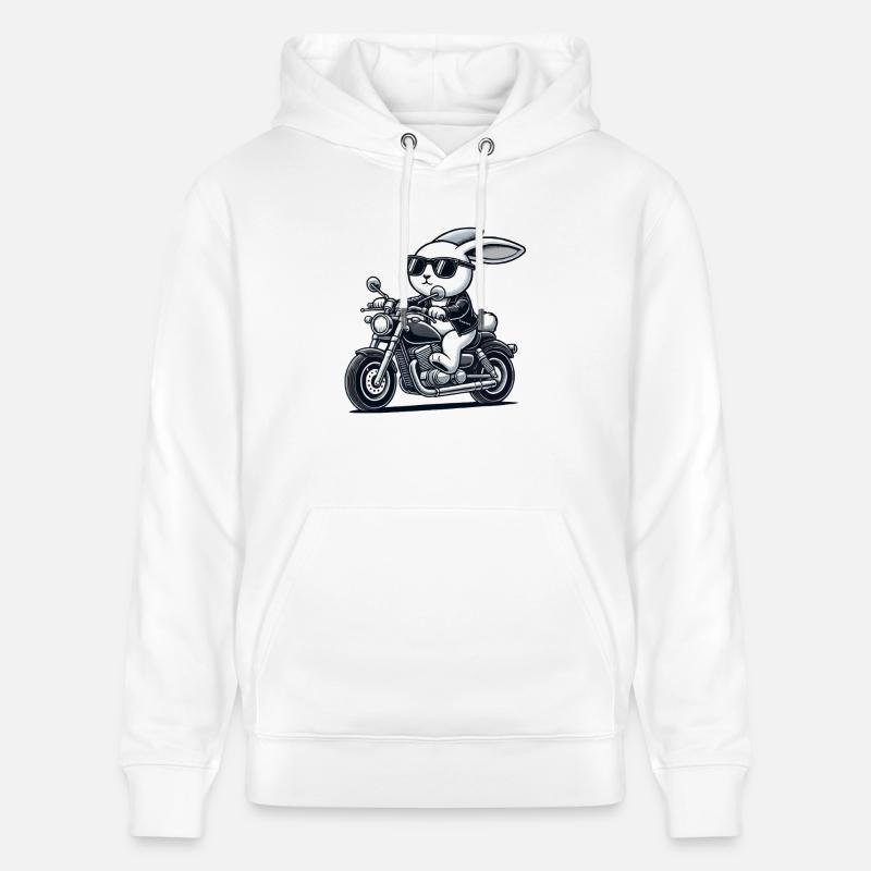 Moto Lapin - Sweat à capuche bio CRUISER Stanley/Stella Unisexe - blanc