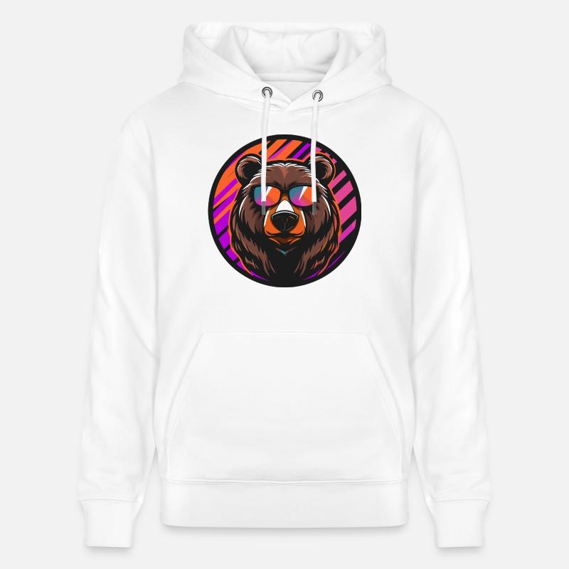 Bär Comic Cool - Stanley/Stella Unisex Bio-Hoodie CRUISER  - Weiß