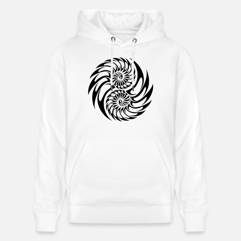 yin yang tribal - Sweat à capuche bio CRUISER Stanley/Stella Unisexe - blanc