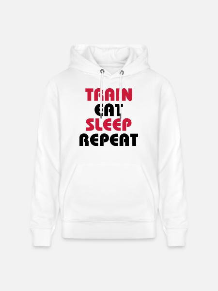 Train Eat Sleep Repeat - Stanley/Stella Unisex Bio-Hoodie CRUISER - Weiß