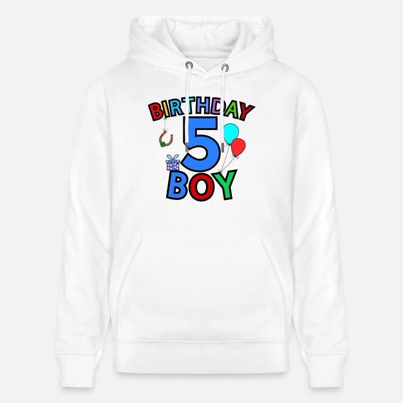 Birthday Boy 5 - Sweat à capuche bio CRUISER Stanley/Stella Unisexe - blanc