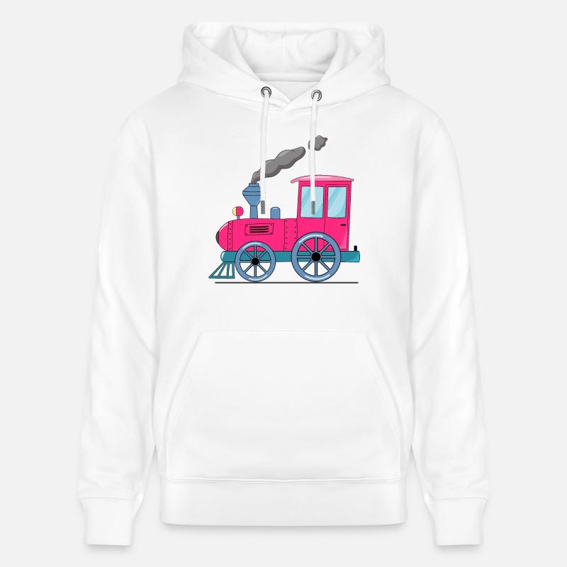 Train pour enfants rose - Sweat à capuche bio CRUISER Stanley/Stella Unisexe - blanc
