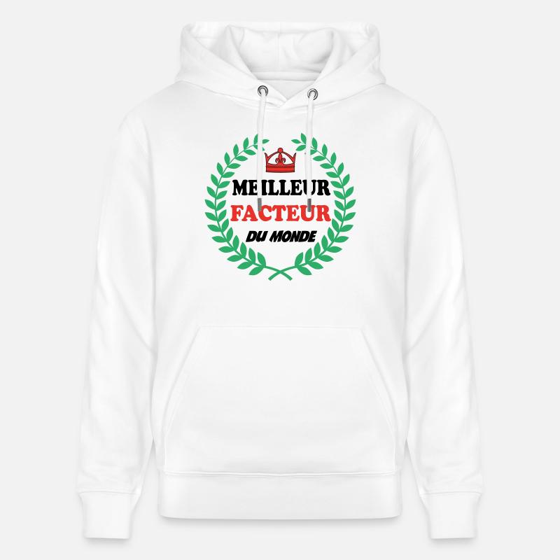 MEILLEUR FACTEUR DU MONDE - Sweat à capuche bio CRUISER Stanley/Stella Unisexe - blanc