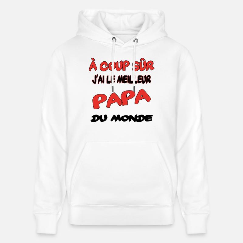 Meilleur papa du monde - Sweat à capuche bio CRUISER Stanley/Stella Unisexe - blanc