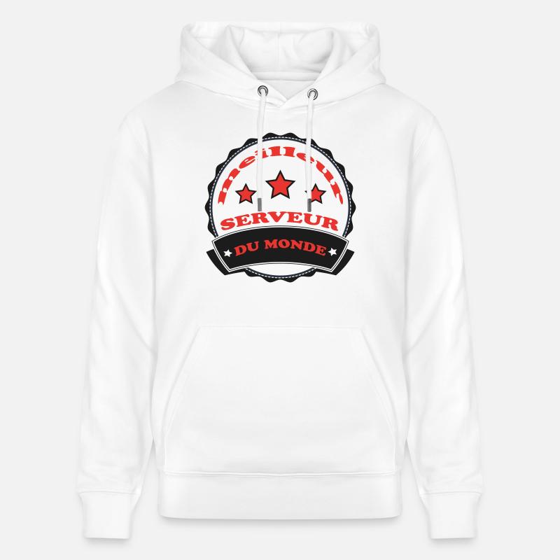 Meilleur SERVEUR du monde - Sweat à capuche bio CRUISER Stanley/Stella Unisexe - blanc