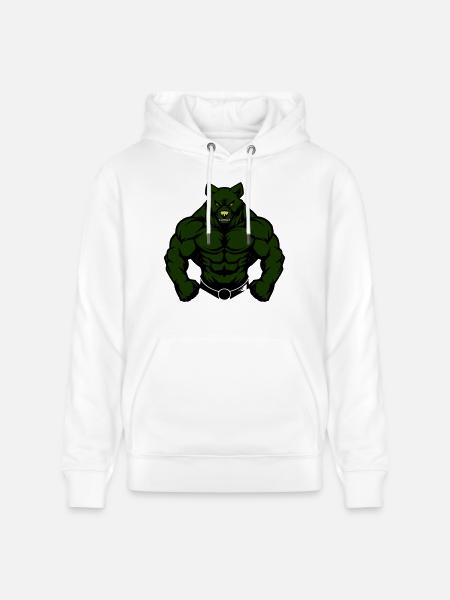 Bear Comic Fit - Stanley/Stella CRUISER Unisex Organic Hoodie - white