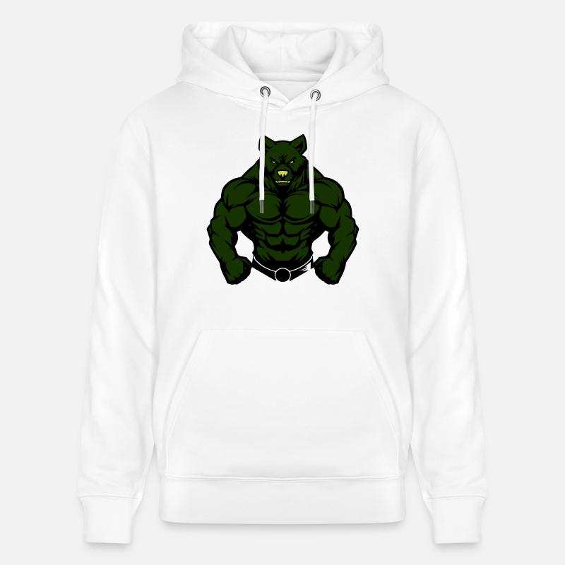 Ours Comic Fit - Sweat à capuche bio CRUISER Stanley/Stella Unisexe - blanc