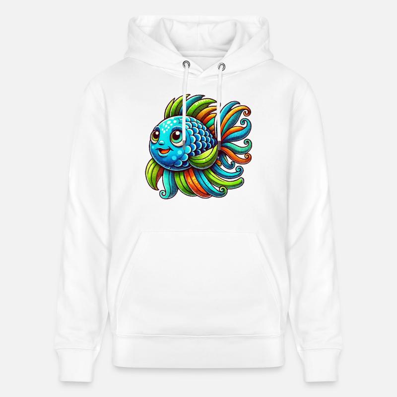 fisch comic - Stanley/Stella Unisex Bio-Hoodie CRUISER  - Weiß