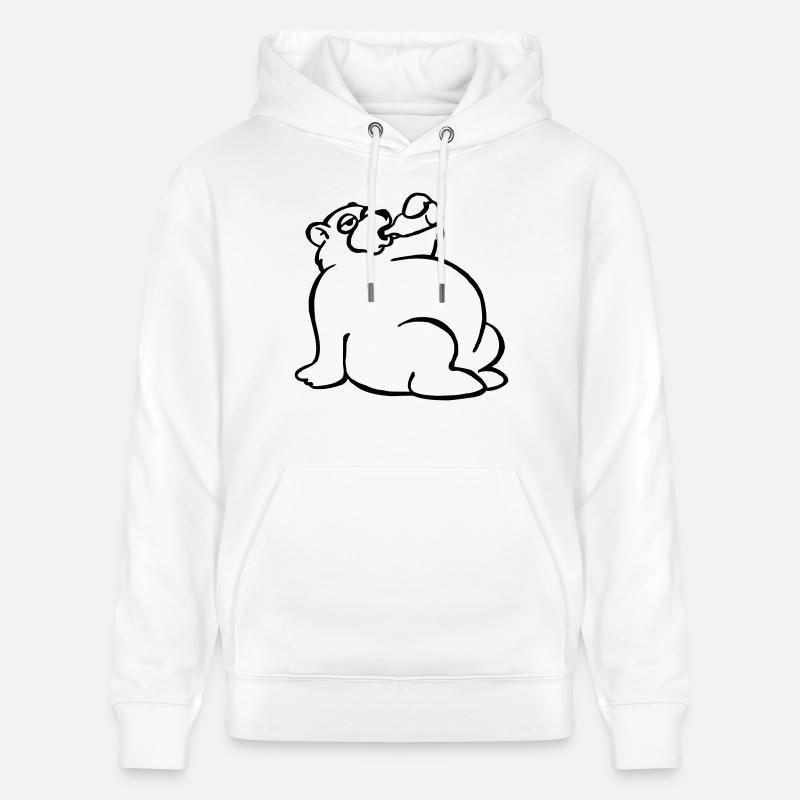 Ours soiffard - Sweat à capuche bio CRUISER Stanley/Stella Unisexe - blanc