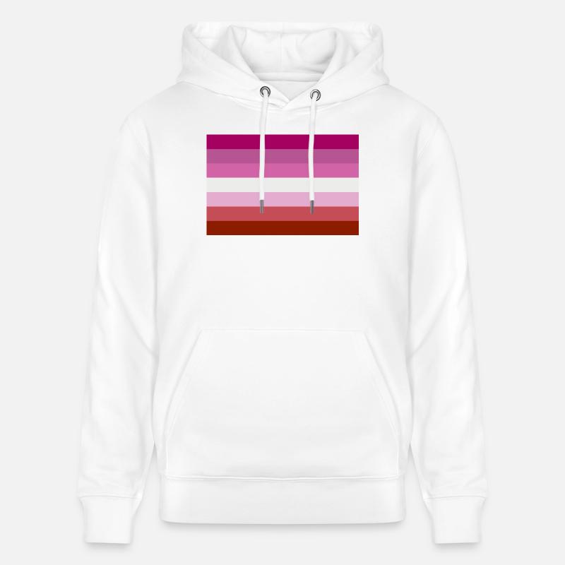 Drapeau de la fierté lesbienne - Sweat à capuche bio CRUISER Stanley/Stella Unisexe - blanc