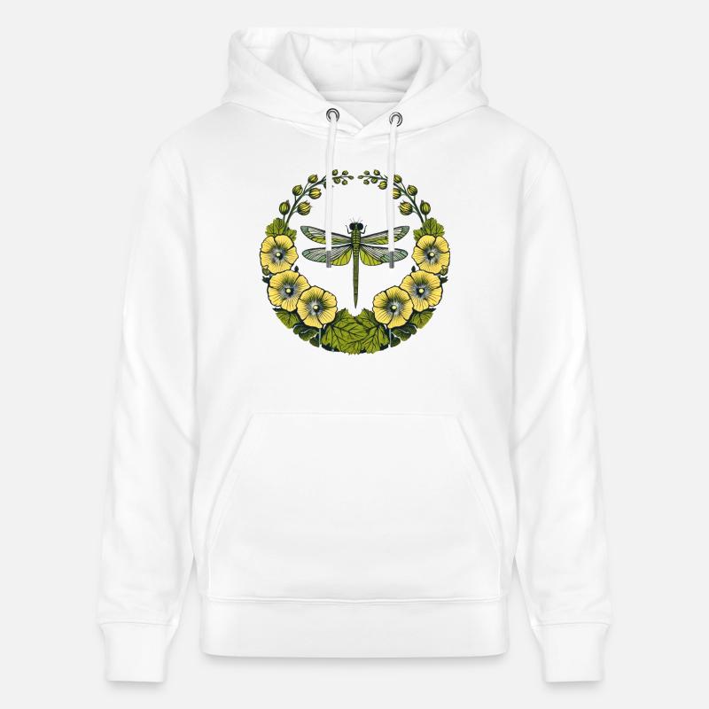 Libellule verte - Sweat à capuche bio CRUISER Stanley/Stella Unisexe - blanc