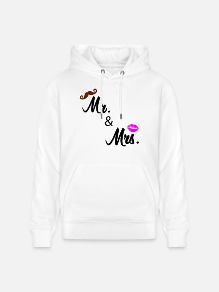 mr and mrs 02 - Stanley/Stella CRUISER Unisex Organic Hoodie - white