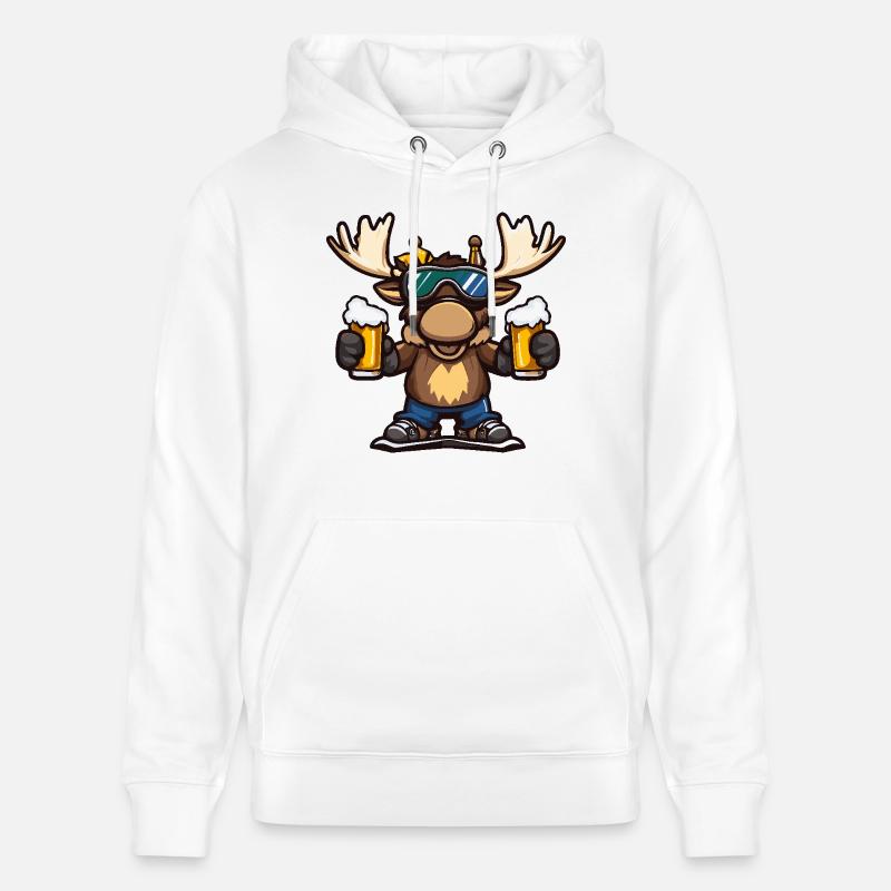 Bière après-ski Moose - Sweat à capuche bio CRUISER Stanley/Stella Unisexe - blanc