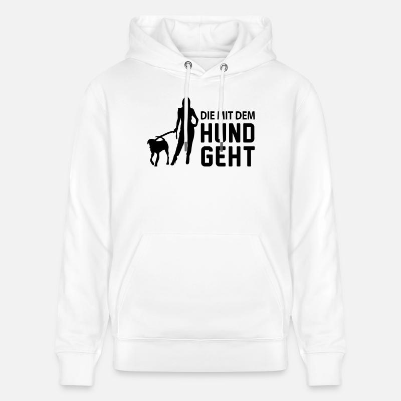 die_mit_dem_hund_geht - Sweat à capuche bio CRUISER Stanley/Stella Unisexe - blanc
