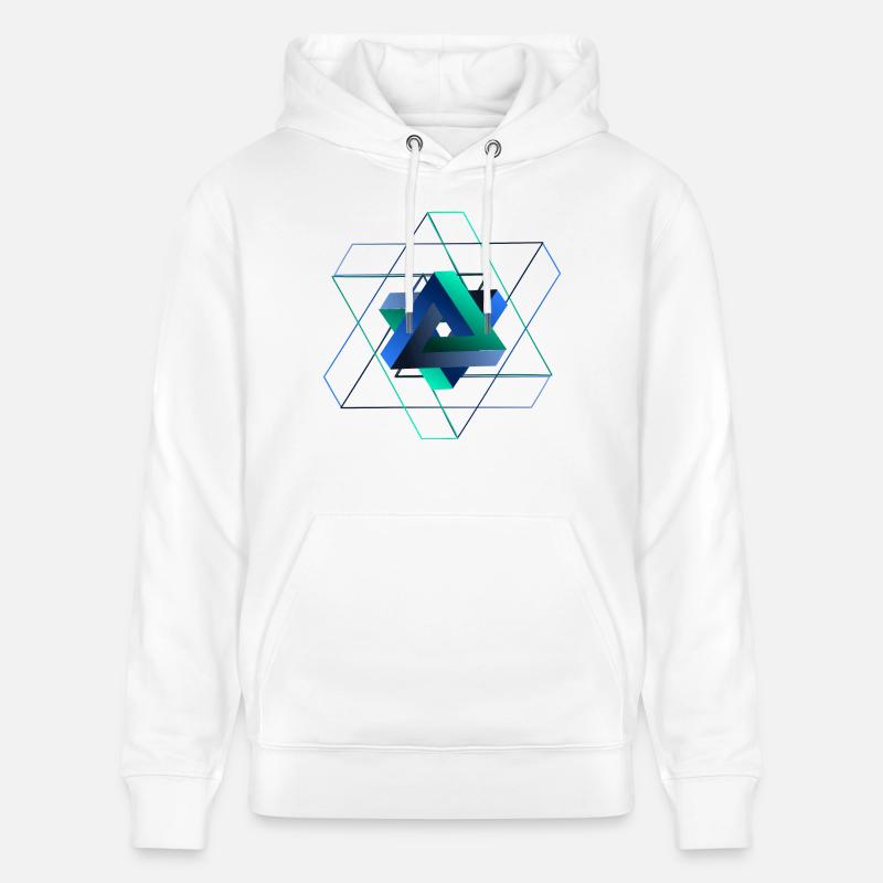 Illusion d'optique (triangle) - Sweat à capuche bio CRUISER Stanley/Stella Unisexe - blanc
