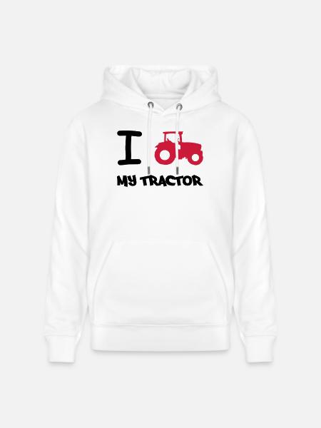 i_love_my_tractor - Stanley/Stella Unisex Bio-Hoodie CRUISER  - Weiß