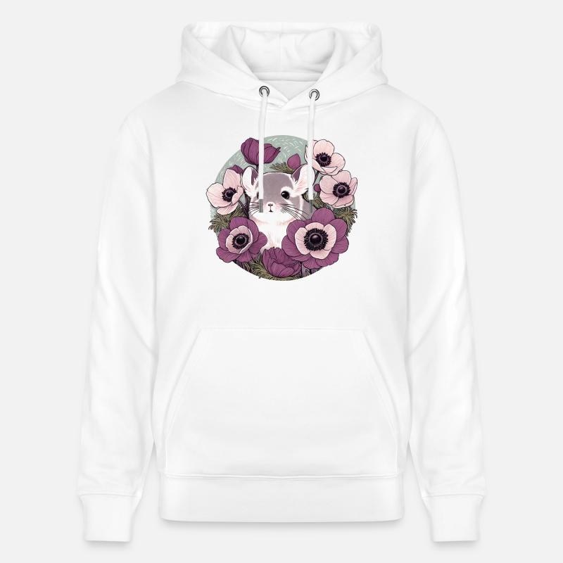 Szynszyla - Ekologiczna bluza z kapturem typu unisex Stanley/Stella CRUISER  - biały