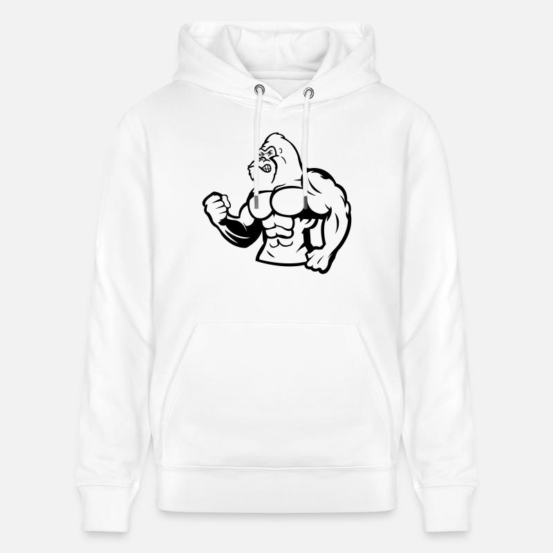 Gorille Silverback 01 - Sweat à capuche bio CRUISER Stanley/Stella Unisexe - blanc