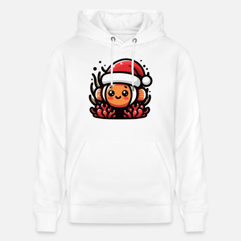 Anémone Poisson Clown Noël - Sweat à capuche bio CRUISER Stanley/Stella Unisexe - blanc