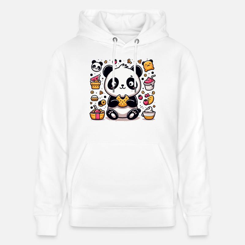Panda mignon avec des collations - Sweat à capuche bio CRUISER Stanley/Stella Unisexe - blanc