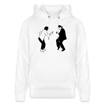 pulp fiction dancing pf06 - Stanley/Stella Unisex Bio-Hoodie CRUISER  - Weiß - Vorne - Alina (178cm) & Michal (187cm)