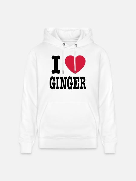 I Love Ginger - Stanley/Stella CRUISER Unisex Organic Hoodie - white
