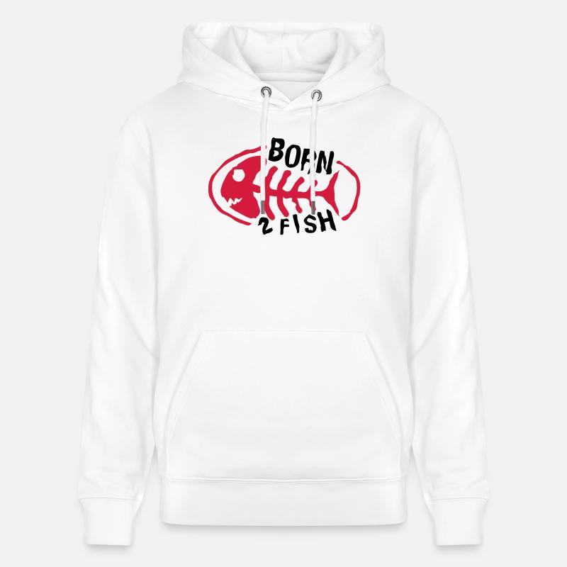 fish_born_logo_f2 - Sweat à capuche bio CRUISER Stanley/Stella Unisexe - blanc