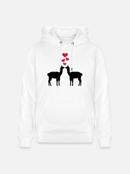 Llama - Stanley/Stella CRUISER Unisex Organic Hoodie - white