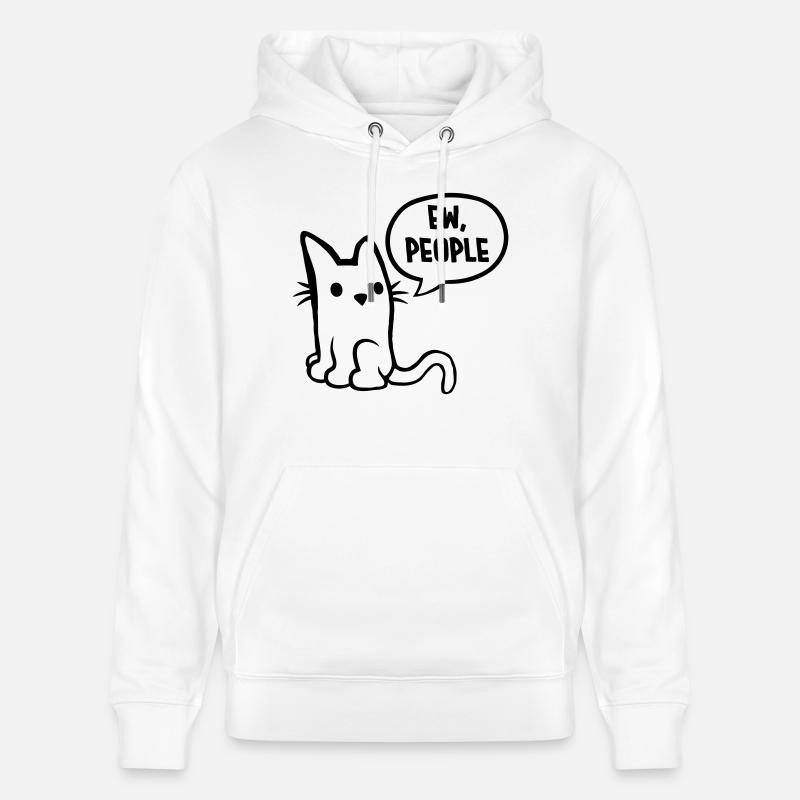 Blague chat ew personnes - Sweat à capuche bio CRUISER Stanley/Stella Unisexe - blanc